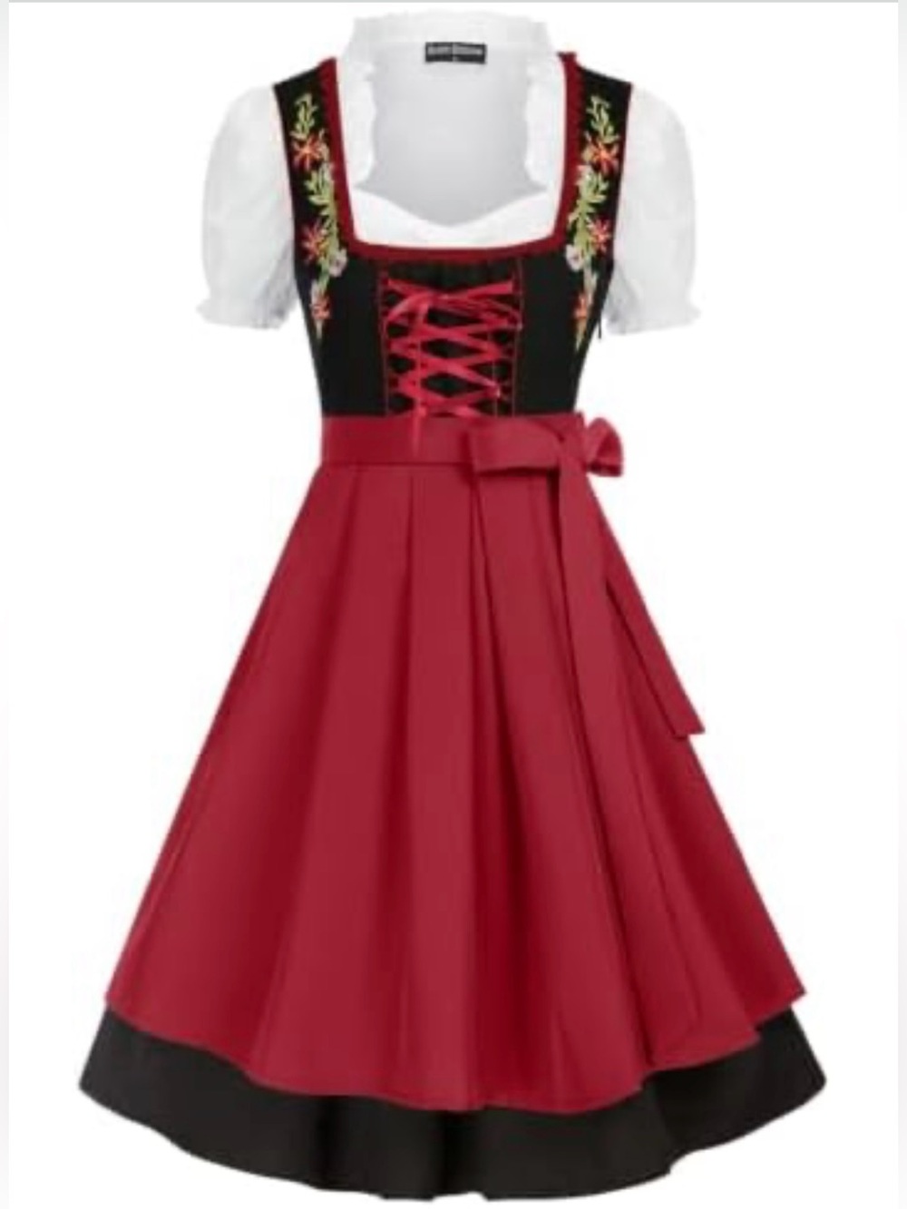 Scarlet Darkness Oktoberfest Dirndl For German Bavarian Milkmaid Dress Womens XL